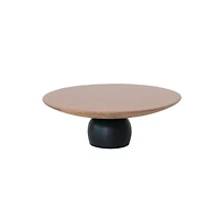 Hello Honey® 9.75" Brown & Black Enameled Mango Wood Kitchen Pedestal