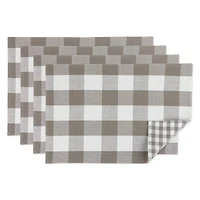 DII® Reversible Gingham & Buffalo Check Placemat Set