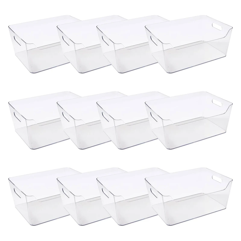 12 Pack: Large Clear Open Storage Bin by Simply Tidy®