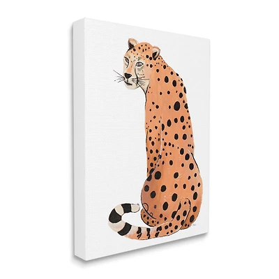 Stupell Industries Orange Jungle Cat Bold Spots Safari Animal Canvas Wall Art
