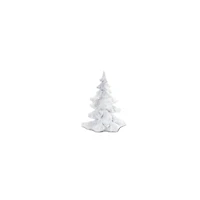 Flocked White Pine Tree with Carved Design Set