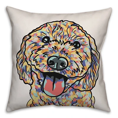 Watercolor Doodle Throw Pillow