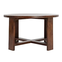 Hello Honey® Elegant Acacia Trestle Round Coffee Table