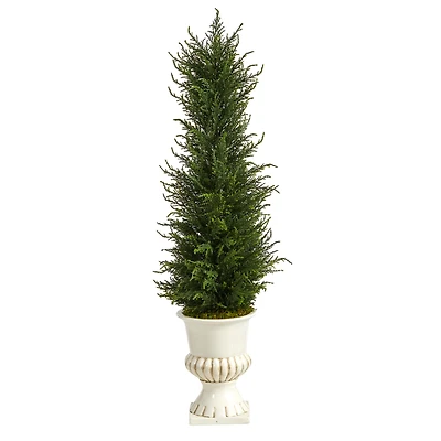 3ft. Cypress UV Resistant Artificial Tree in White Urn