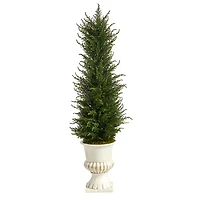3ft. Cypress UV Resistant Artificial Tree in White Urn