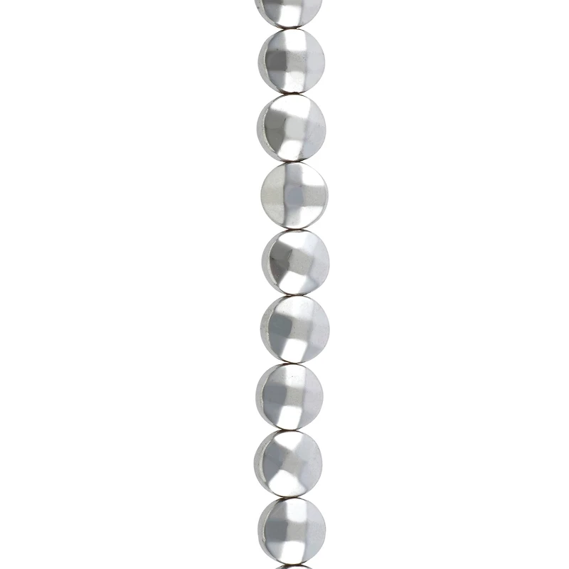 Faceted Hematite Coin Beads