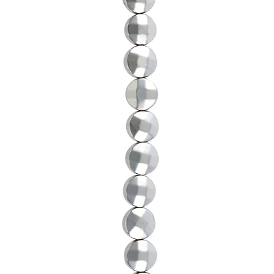 Faceted Hematite Coin Beads