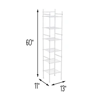 Honey Can Do White 6-Tier Bathroom Storage Shelving Unit