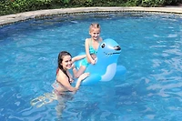 46" Blue Sea Lion Inflatable Ride-On Pool Float with Handles