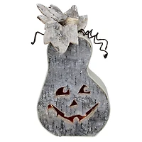 9" Gray LED Jack-O-Lantern Halloween Table Top Decoration