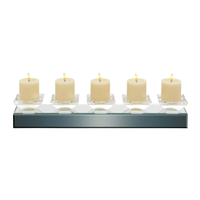 24" Clear Mirror Glam Candlestick Holder