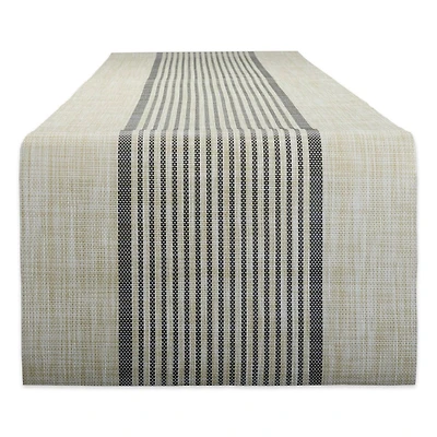 DII® 72" Black Stripe PVC Woven Table Runner