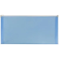 JAM Paper 5.25" x 10" Blue Plastic Zip Closure Envelopes, 108ct.