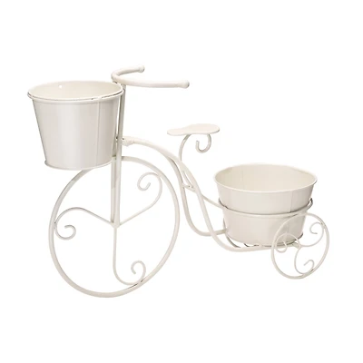 Glitzhome® 21.5'' White Metal Bicycle Plant Stand