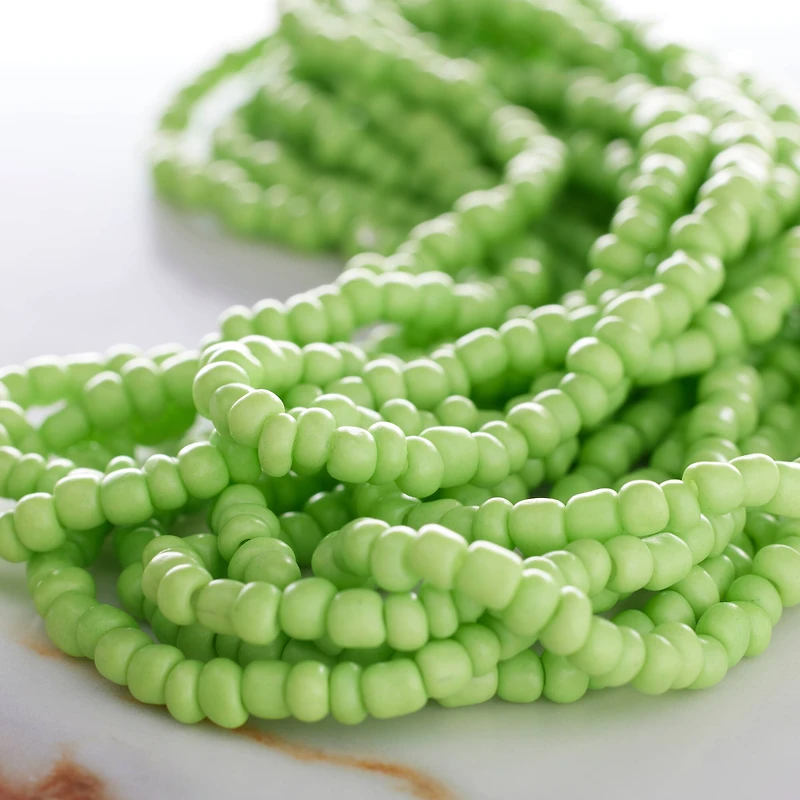 Green Glass Seed Beads, 6/0 by Bead Landing™