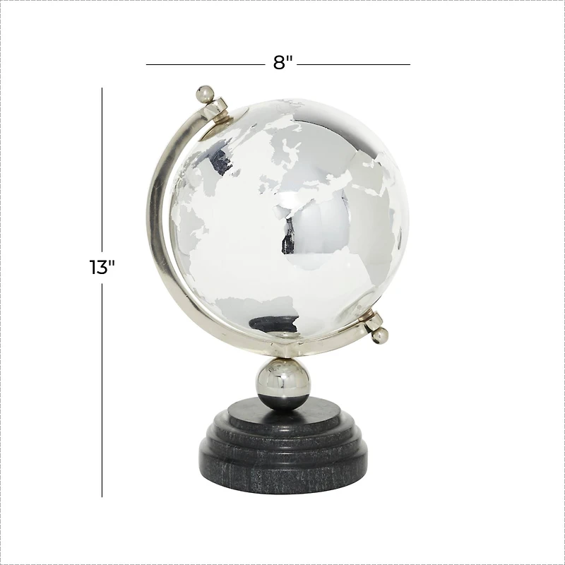 13" Silver Ceramic Glam Globe