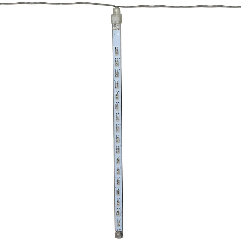 Set of 10 Transparent Dripping Icicle Snowfall Christmas Light Tubes - 14 ft Clear Wire