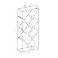 Walker Edison 68" Reclaimed Barnwood V Bookshelf
