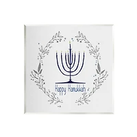 Stupell Industries Happy Hanukkah Botanical Wreath Wall Plaque Art