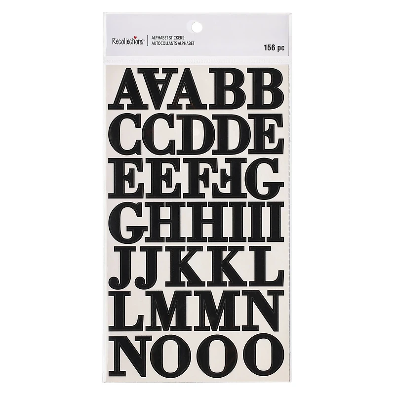 12 Packs: 156 ct. (1,872 total) Black Serif Alphabet Stickers by Recollections™