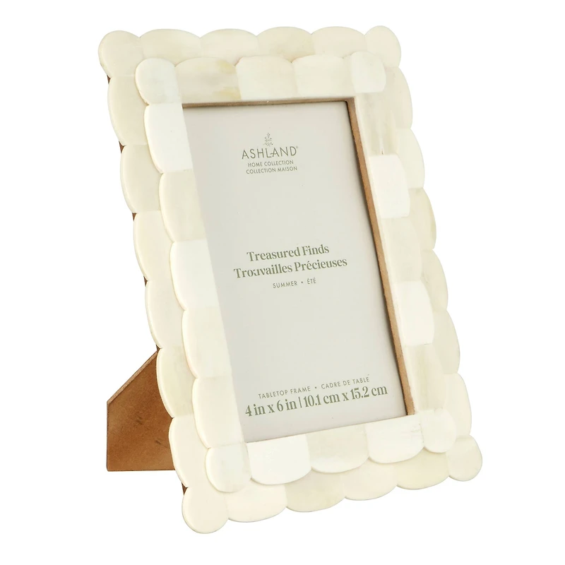 4" x 6" Gold Scalloped Bone Tabletop Frame, Treasured Finds by Ashland®