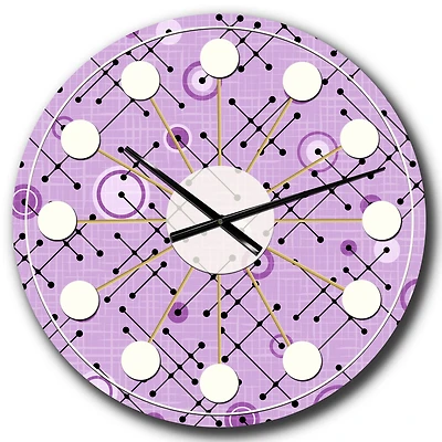 Designart '1950 Retro Pattern Iii Mid-Century Modern Wall Clock