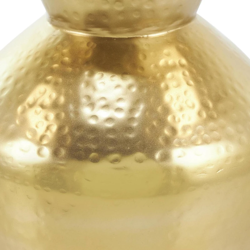 13" Gold Hammered Texture Metal Vase