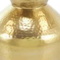 13" Gold Hammered Texture Metal Vase