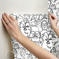 RoomMates Black Star Wars™ Saga Line Sketches Peel and Stick Wallpaper