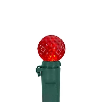 50ct. Red, Green & White LED G12 Berry Christmas Lights Set With Green Wire