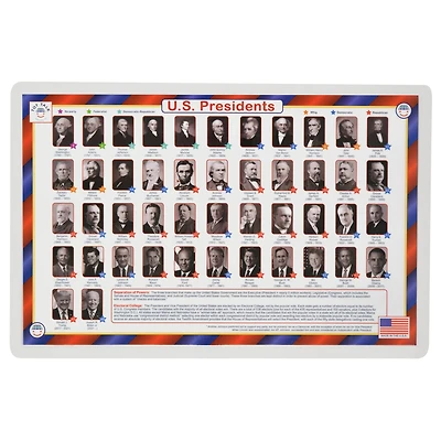Tot Talk U.S. Presidents Placemat