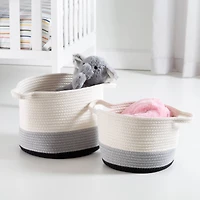 Honey Can Do Black & White Ombré Nesting Cotton Rope Storage Basket Set