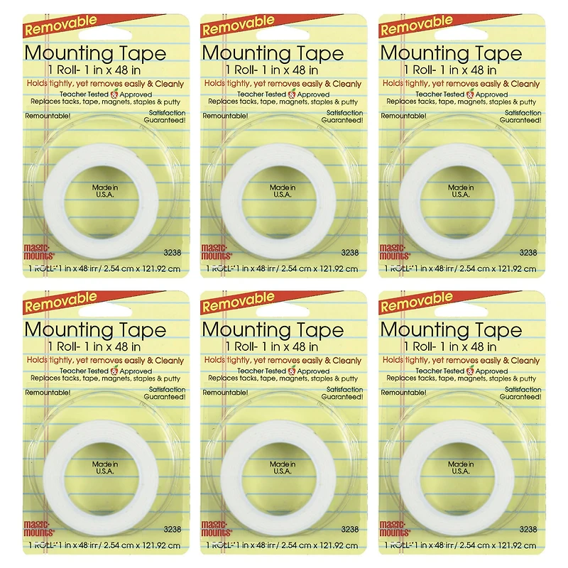 Magic Mounts® 1" x 48" Removable Mounting Tape Rolls, 6ct. 