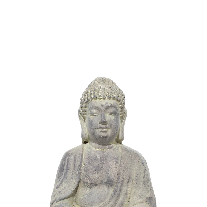 12" Tan Bohemian Ceramic Buddha Sculpture