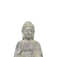 12" Tan Bohemian Ceramic Buddha Sculpture