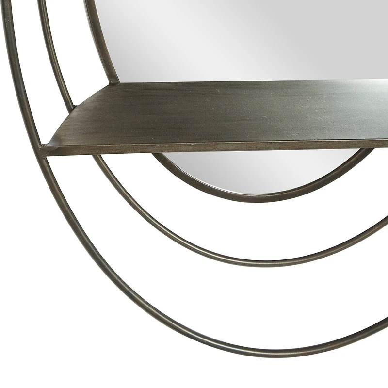 Silver Metal Modern Wall Mirror, 36" x 25" x 6"