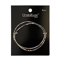 Crystal Lane DIY Silver & Violet Rhinestones Bracelets, 2ct.
