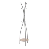 Silver Metal Modern Coat Rack, 73" x  17" x  17"