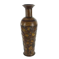 Set of 3 Brown Metal Rustic Vase, 50", 35", 26"