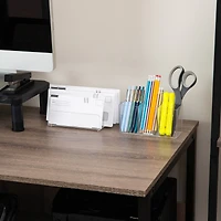 Mind Reader Pen and Accessories Holder, Desktop Organizer, Makeup Organizer, Office, Acrylic, Set of 3, Clear