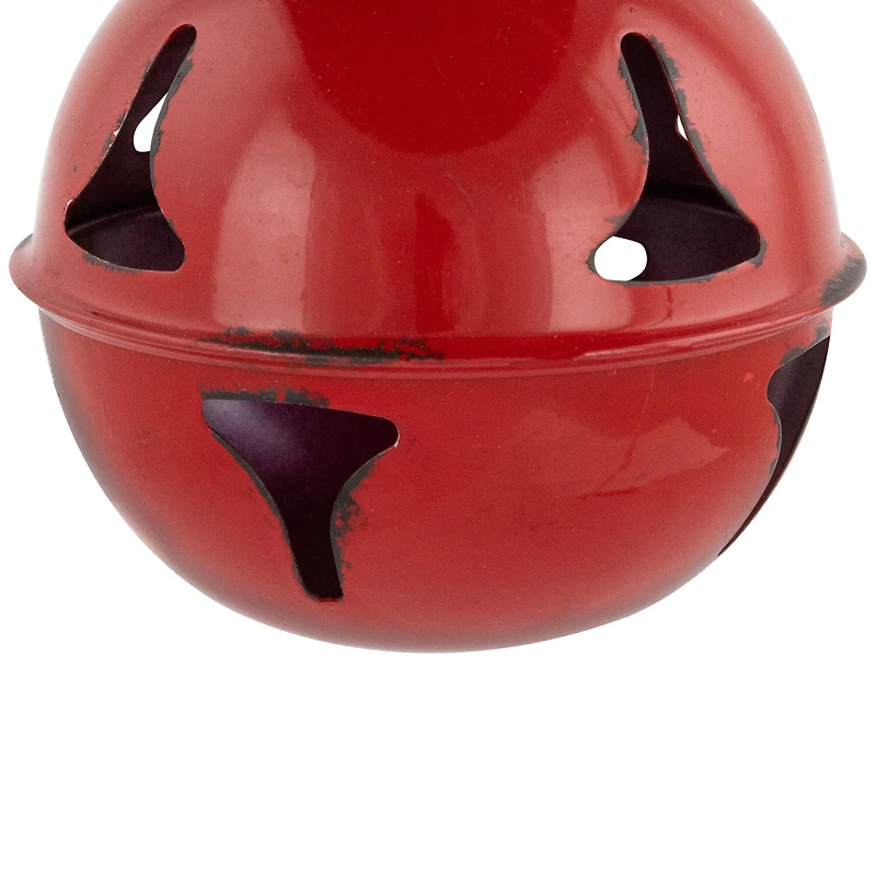 7" Red Metal Jingle Bell Hanging Christmas Decoration