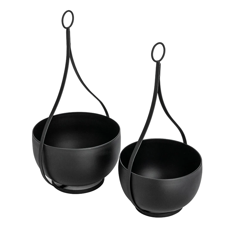 Hello Honey® Black Decorative Hanging Metal Planter Set