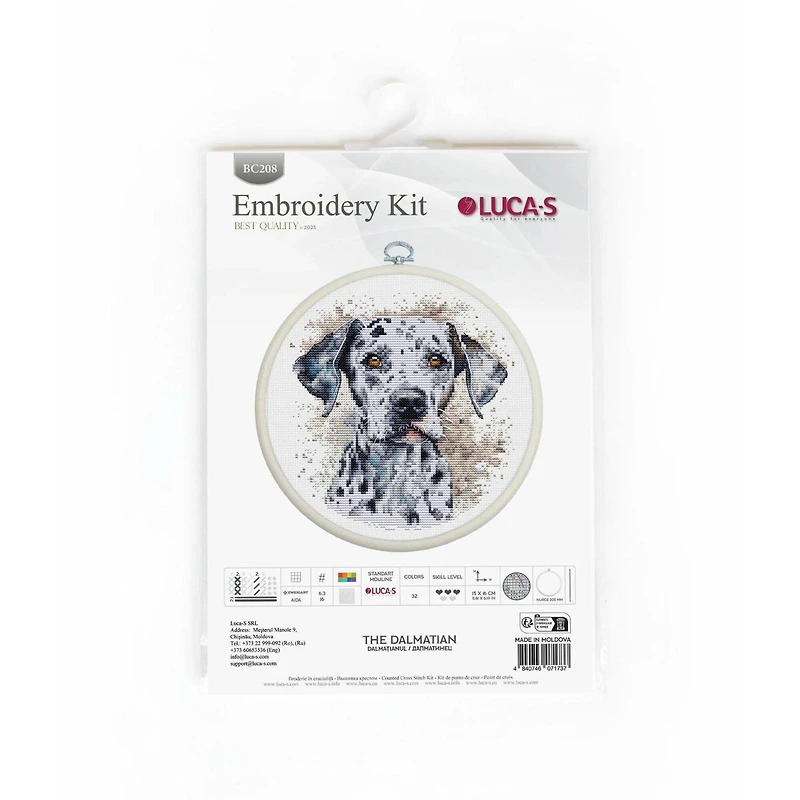 Luca-S Dalmatian Counted Cross Stitch Kit with Display Hoop