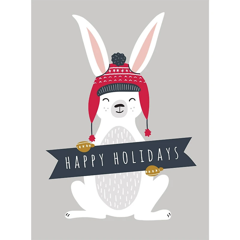 JAM Paper 6.25" x 4.625" Season's Greetings Animal Sentiments Assorted Card Set, 36ct.