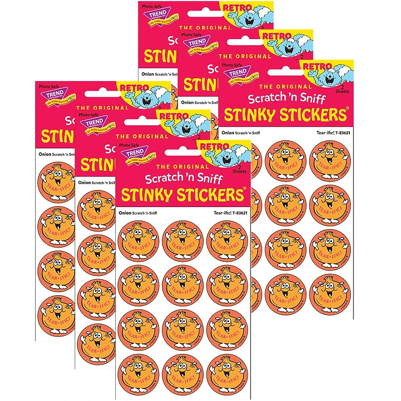TREND Enterprises® Tear-ific! Onion Scented Stickers, 6 Packs of 24