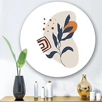 Designart - Abstract Flowers On Minimal Shapes VII