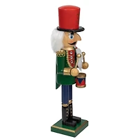 14" Wooden Christmas Nutcracker Drummer