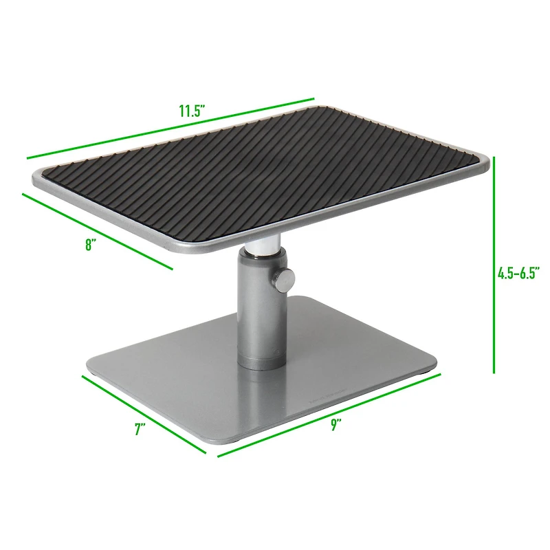 Mind Reader Silver & Black Metal Table Top Adjustable Laptop & Monitor Riser