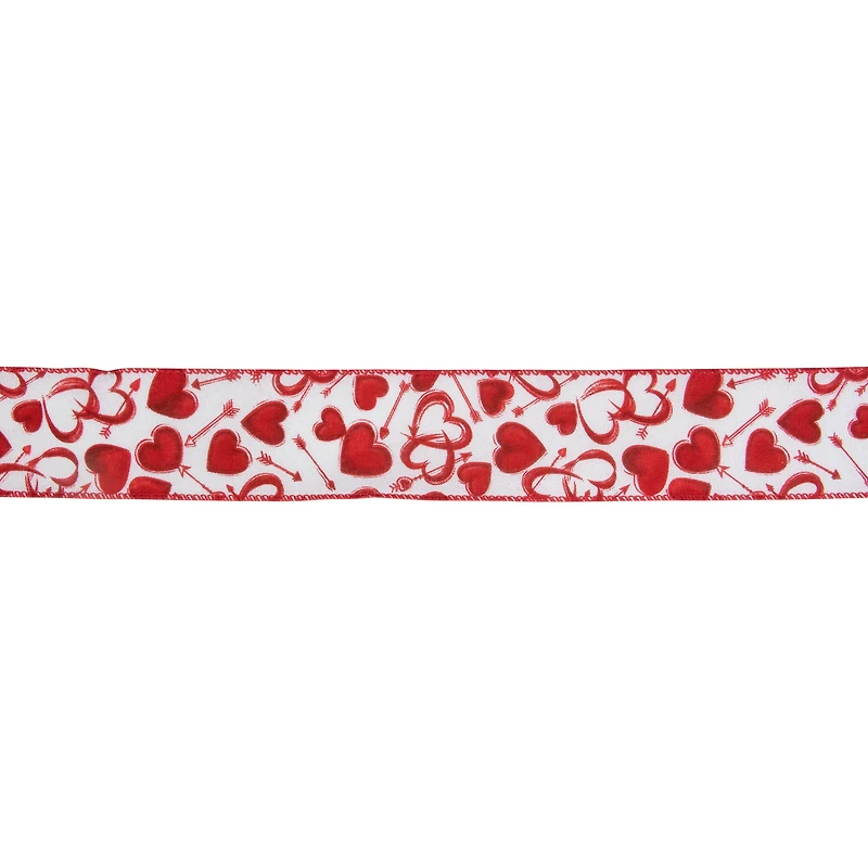 2.5" x 10yd. Hearts & Arrows Valentine's Day Wired Craft Ribbon