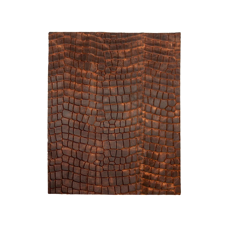6 Pack: Brown Dragon Grain Leather Trim Piece by ArtMinds™